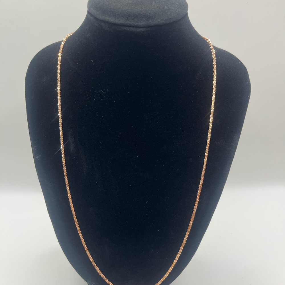 Elegant 10k Rose Gold over .925 Silver Necklace 20” 1.8mm 3.2 grams